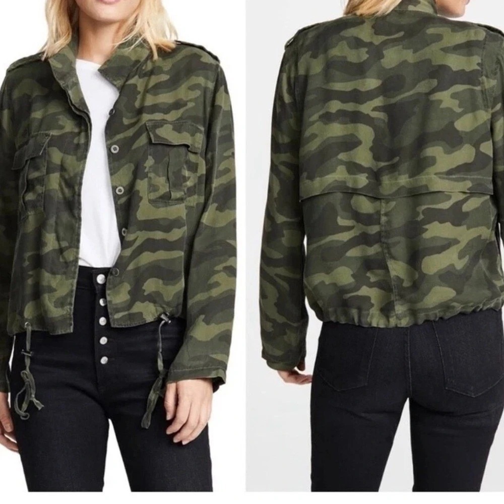 Rails Rowen Jacket Women's Large Forest Green Camo Military Utility Lightweight